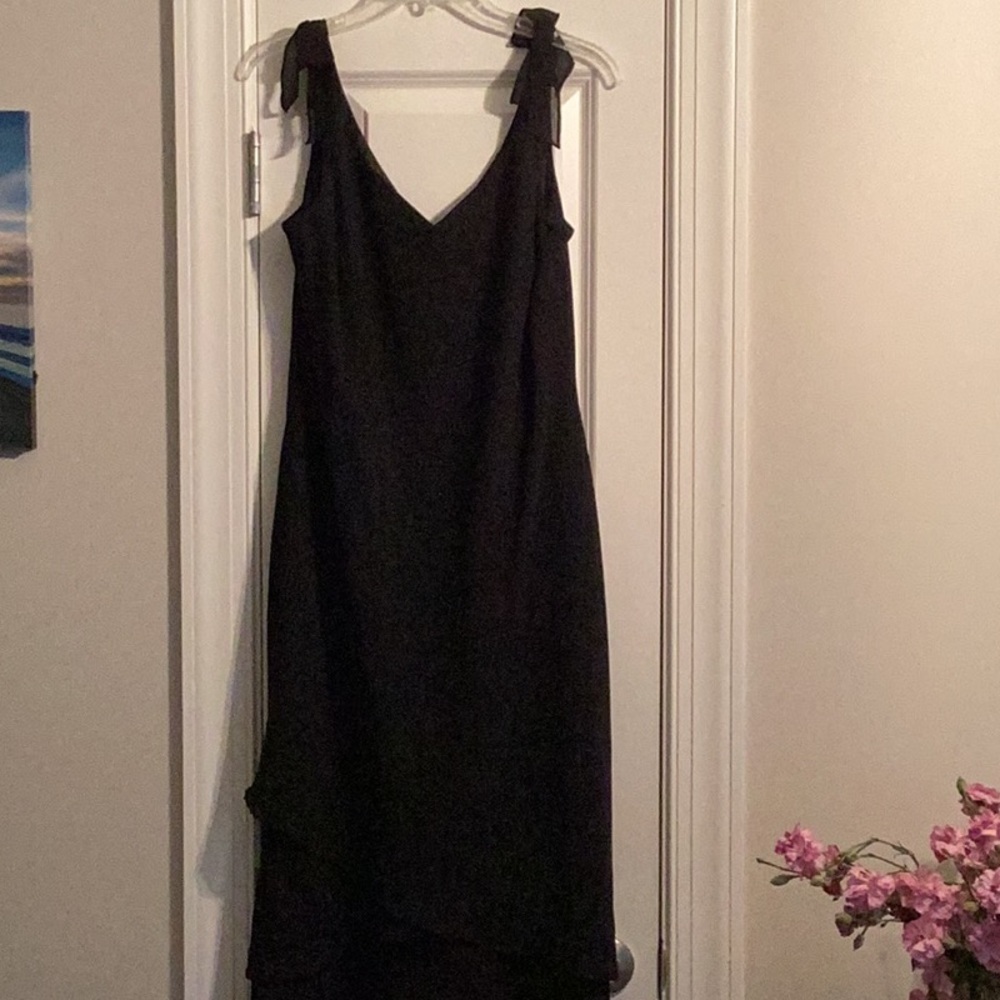 Evan Picone Black Asymmetrical Slip Dress